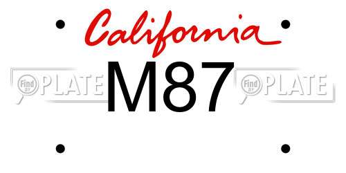 M87 California License Plate