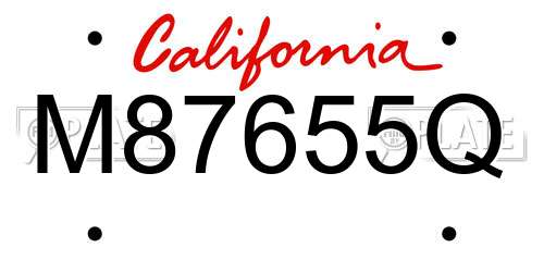 M87655Q California License Plate
