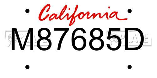 M87685D California License Plate
