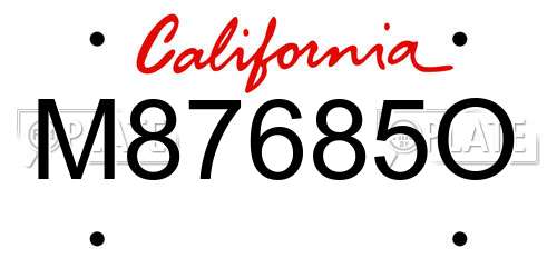 M87685O California License Plate