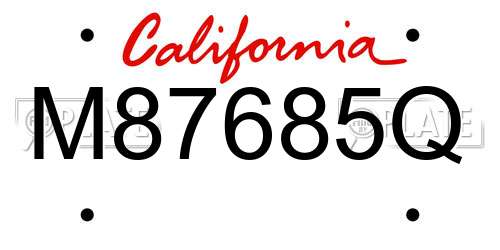 M87685Q California License Plate