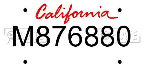 M876880 California License Plate