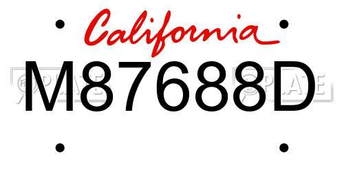 M87688D California License Plate