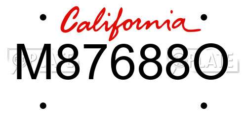 M87688O California License Plate