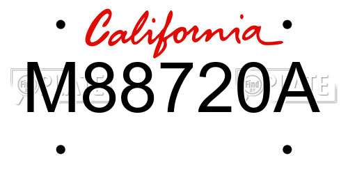 M88720A California License Plate
