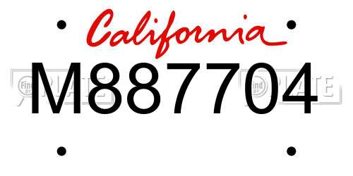 M887704 California License Plate
