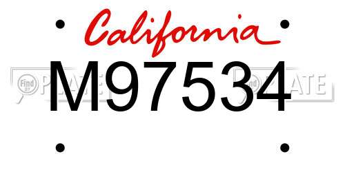 M97534 California License Plate