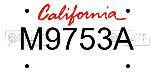 M9753A California License Plate