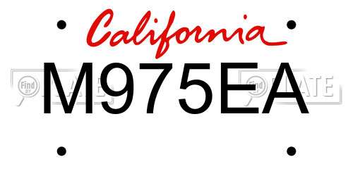 M975EA California License Plate