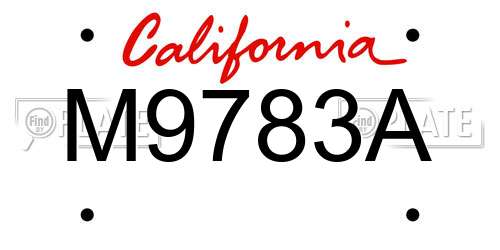 M9783A California License Plate