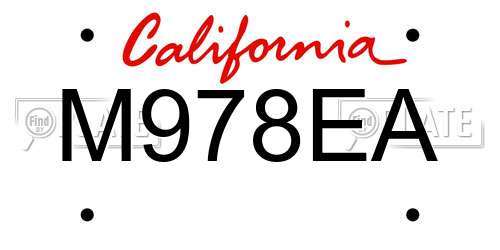 M978EA California License Plate