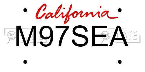 M97SEA California License Plate