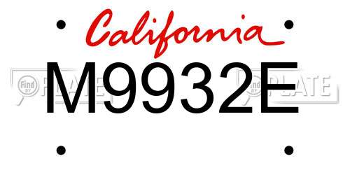 M9932E California License Plate