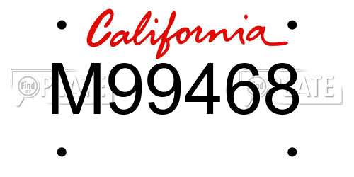M99468 California License Plate