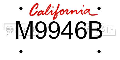 M9946B California License Plate