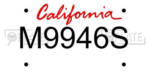 M9946S California License Plate