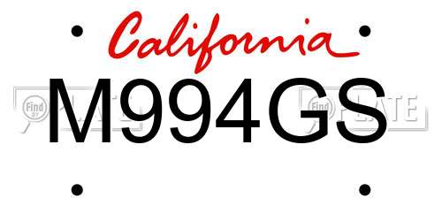 M994GS California License Plate
