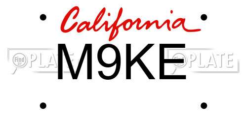 M9KE California License Plate