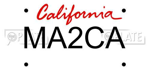 MA2CA California License Plate