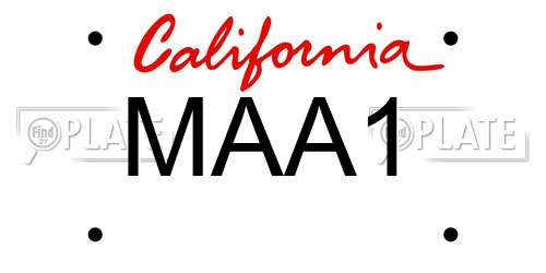 MAA1 California License Plate