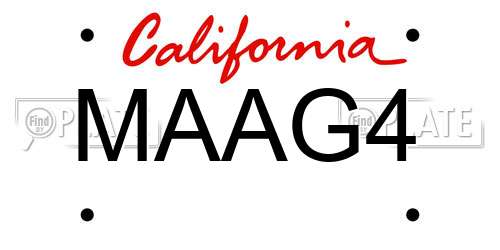 MAAG4 California License Plate