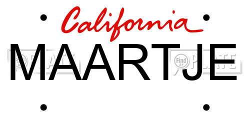 MAARTJE California License Plate