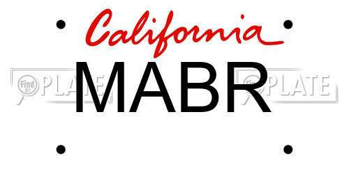 MABR California License Plate