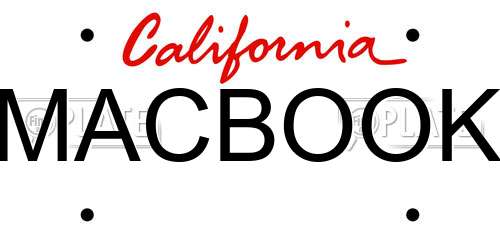 MACBOOK California License Plate