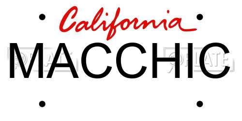 MACCHIC California License Plate