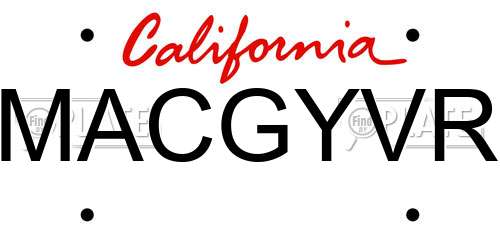 MACGYVR California License Plate