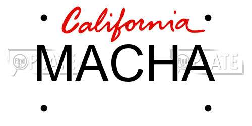 MACHA California License Plate