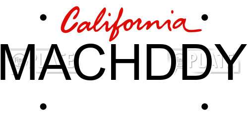 MACHDDY California License Plate