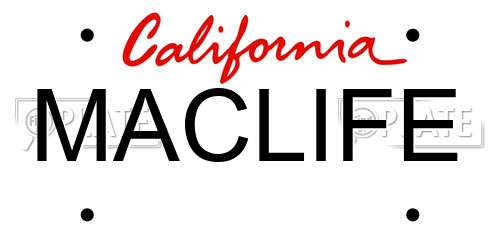 MACLIFE California License Plate