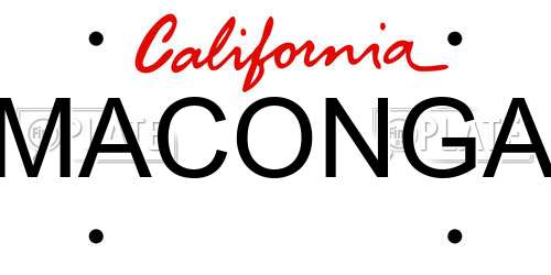 MACONGA California License Plate