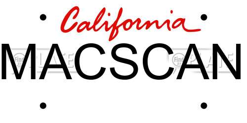 MACSCAN California License Plate