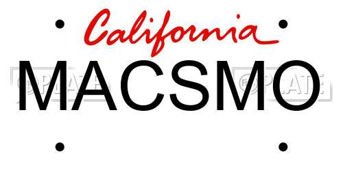 MACSMO California License Plate