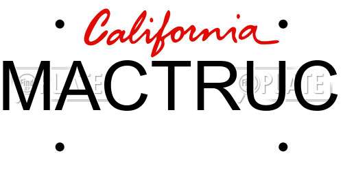 MACTRUC California License Plate