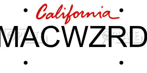 MACWZRD California License Plate