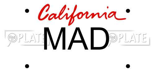 MAD California License Plate