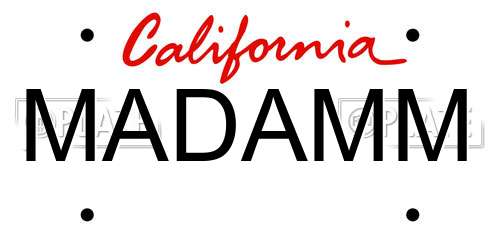 MADAMM California License Plate