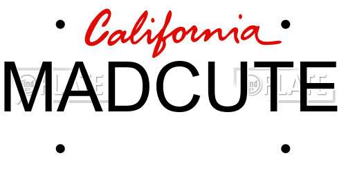 MADCUTE California License Plate