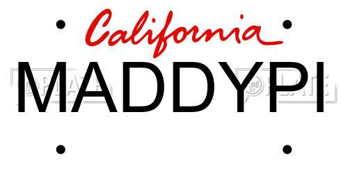 MADDYPI California License Plate