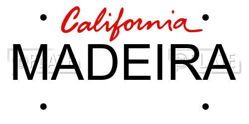 MADEIRA California License Plate