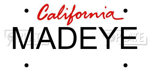 MADEYE California License Plate