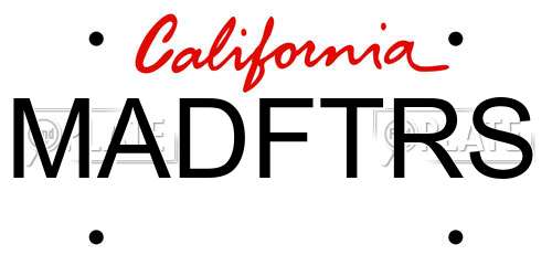 MADFTRS California License Plate