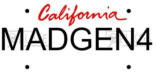 MADGEN4 California License Plate