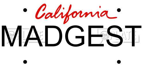 MADGEST California License Plate