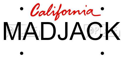 MADJACK California License Plate