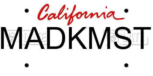 MADKMST California License Plate