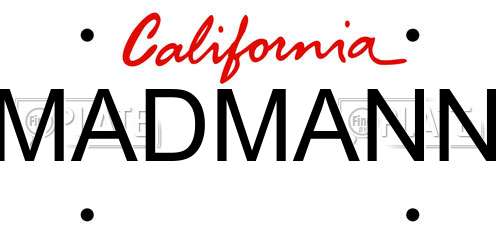 MADMANN California License Plate